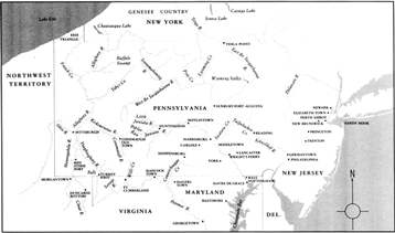 Map: The Middle States in 1789-91. (Graphics by Stephen Kraft.)